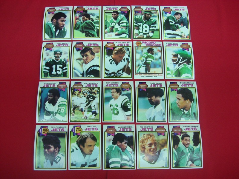 Vintage 1979 Topps New York Jets Football Card Lot