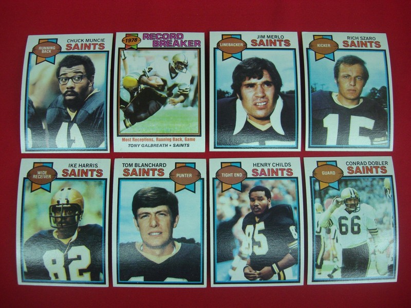 Vintage 1979 Topps New Orleans Saints football card lot of 8