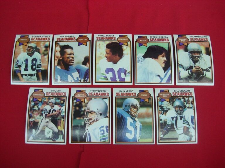 Lot of 9 vintage 1979 Topps Seattle Seahawks football cards in excellent to mint condition
