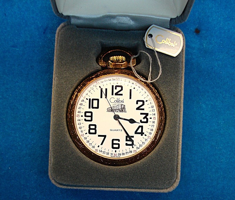 Vintage Colibri Train Pocket Watch - Antique Gold Tone