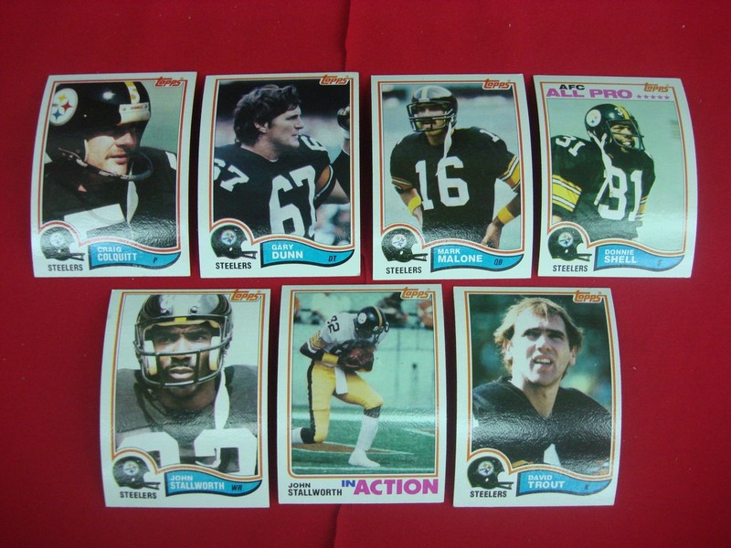 Vintage 1982 Topps Pittsburgh Steelers football card lot of 7