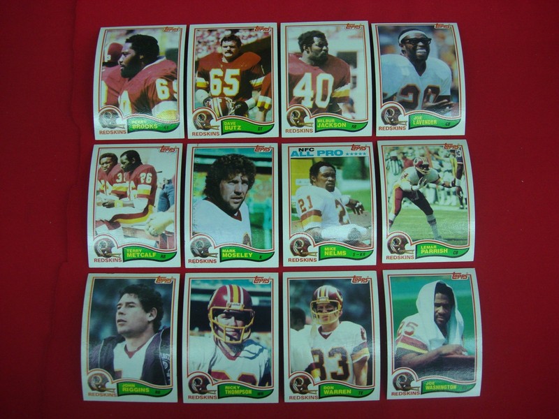 Lot of 12 1982 Topps Washington Redskins football cards in excellent to mint condition