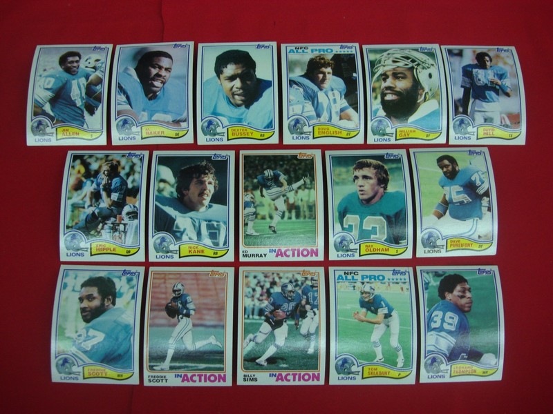 1982 Topps Detroit Lions Football Card Lot (16 Cards)