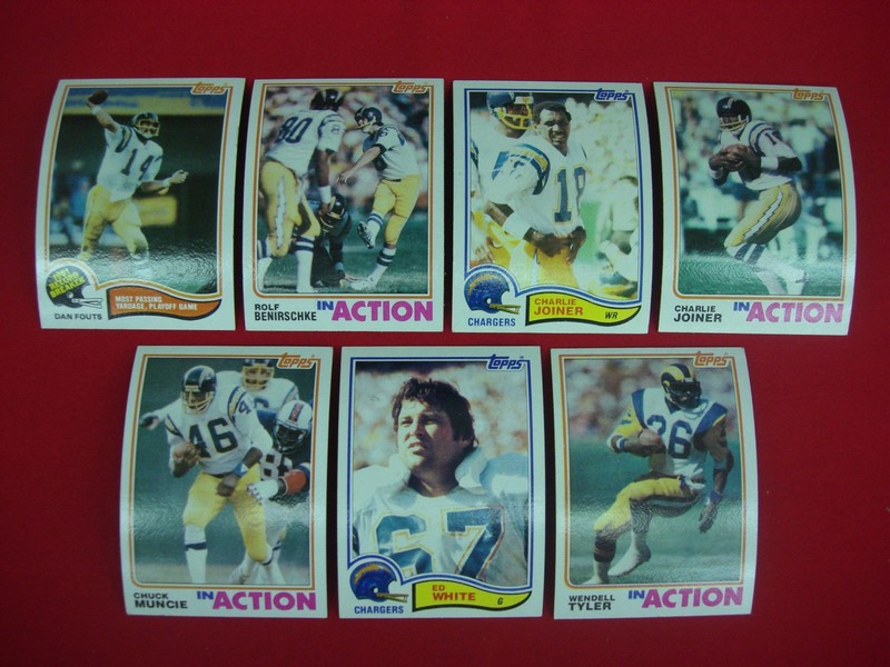 1982 Topps San Diego Chargers Football Card Lot