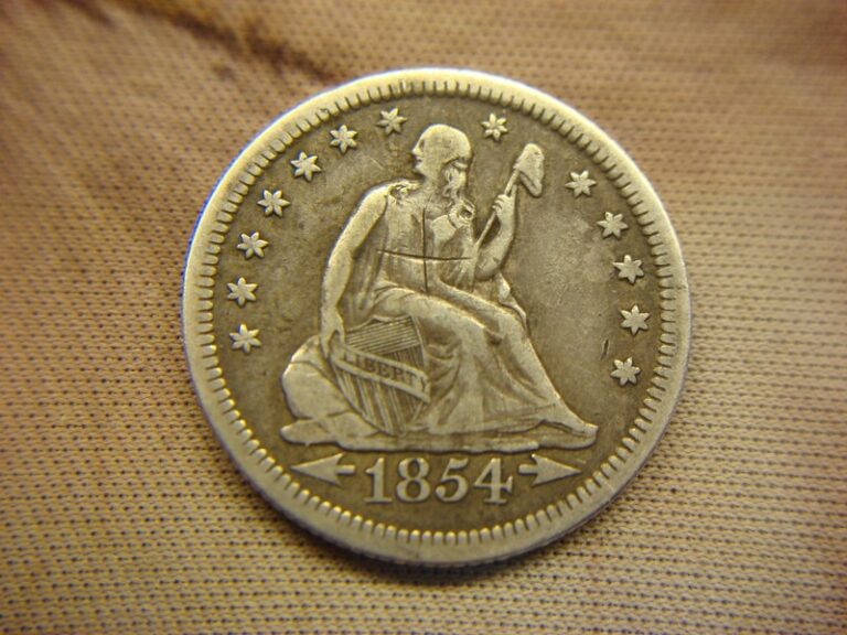 1854-O Seated Liberty Quarter, Variety III with Arrows and No Rays