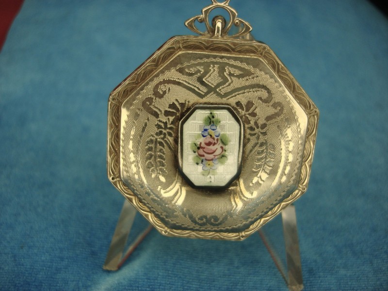 Antique Ripley & Gowen Co. Guilloche Enamel Compact - 1920s-30s