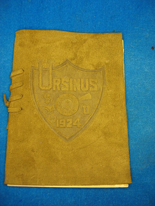 Vintage leather commencement booklet from Ursinus College's 1924 graduation ceremony
