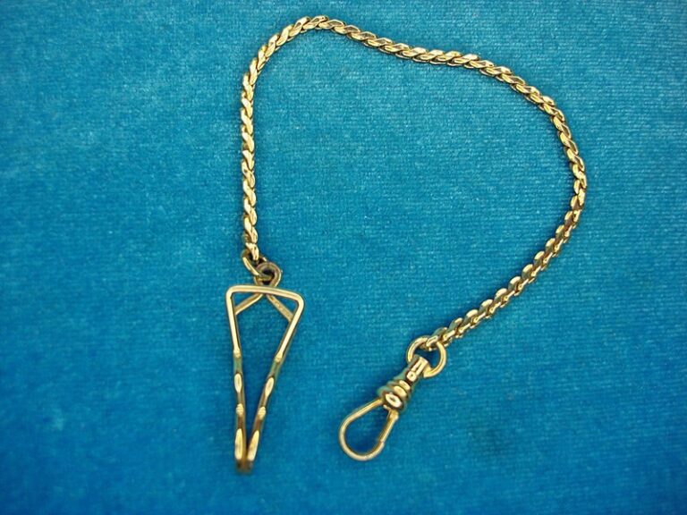 Vintage gold plated vest pocket watch chain