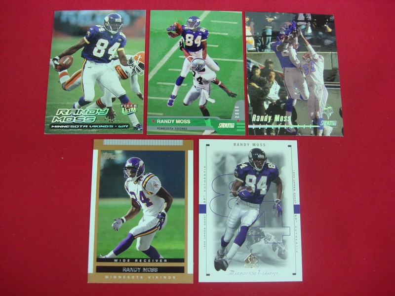 Randy Moss Minnesota Vikings football card lot of 5