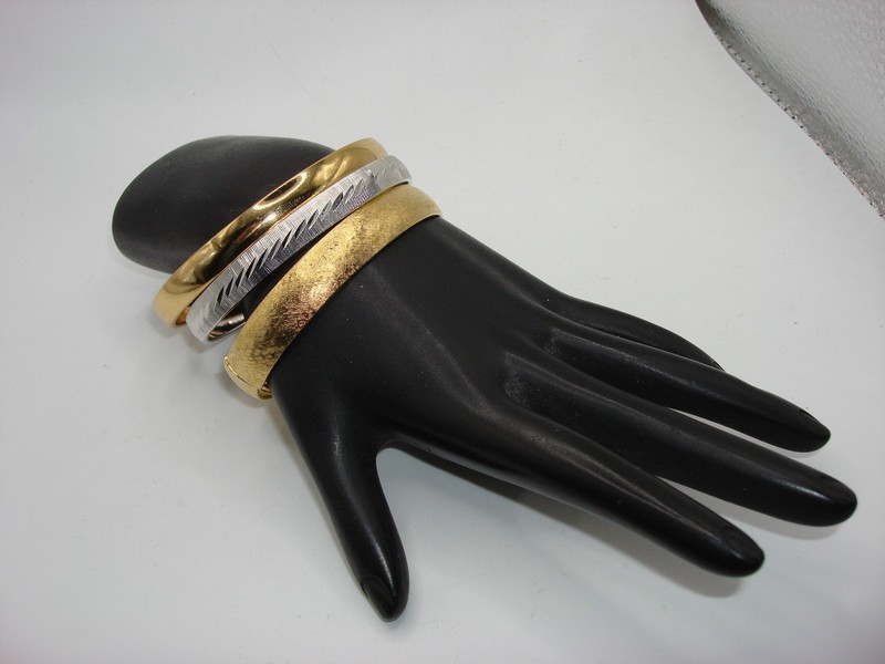 Vintage Monet gold and silver tone bracelet set of 3