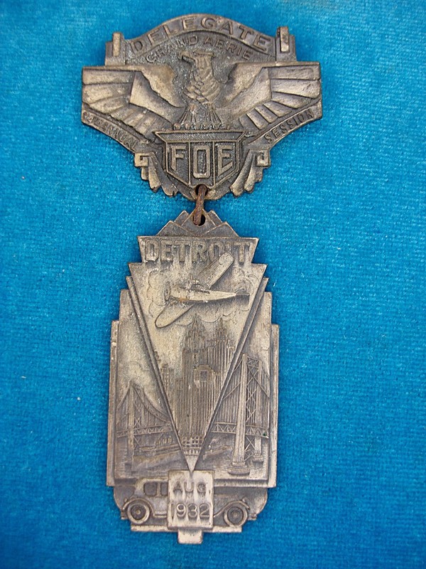 Vintage 1932 Fraternal Order of Eagles Delegate Badge