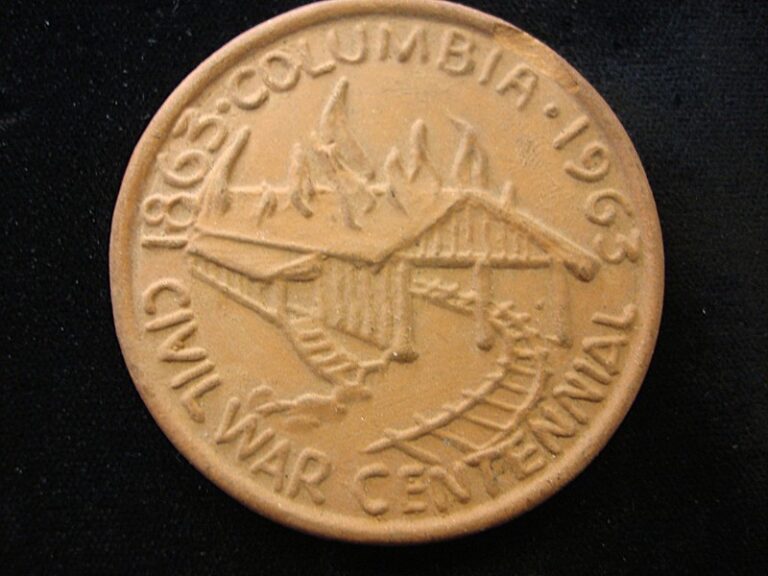 1863 Civil War Columbia PA Bridge Burning Commemorative Red Clay Token