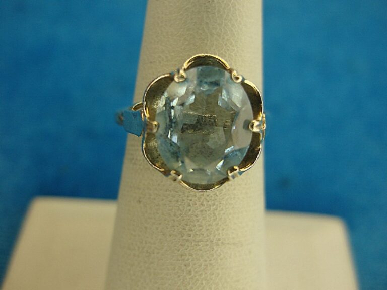 Vintage Sarah Coventry Sterling Silver Ring with Blue Stone