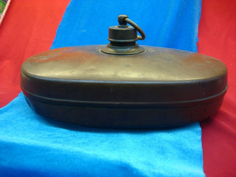 Antique copper and brass bed warmer