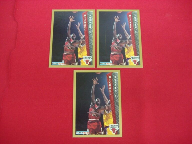 Three 1992-93 Fleer Michael Jordan #32 Chicago Bulls basketball cards for sale. Graded based on photos.