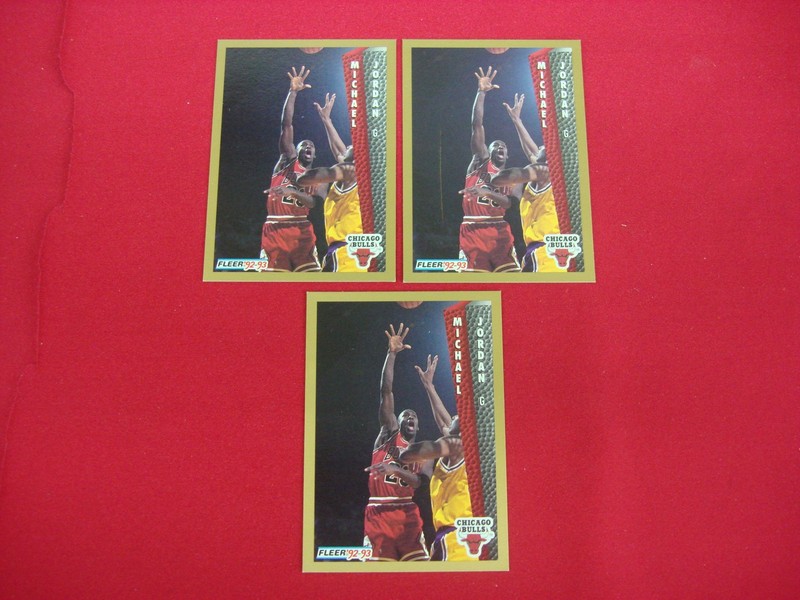 Three 1992-93 Fleer Michael Jordan #32 Chicago Bulls basketball cards for sale. Graded based on photos.
