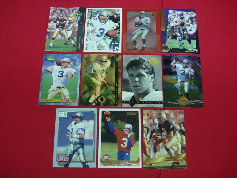 Rick Mirer rookie cards (1993-1994) - Notre Dame & Seahawks