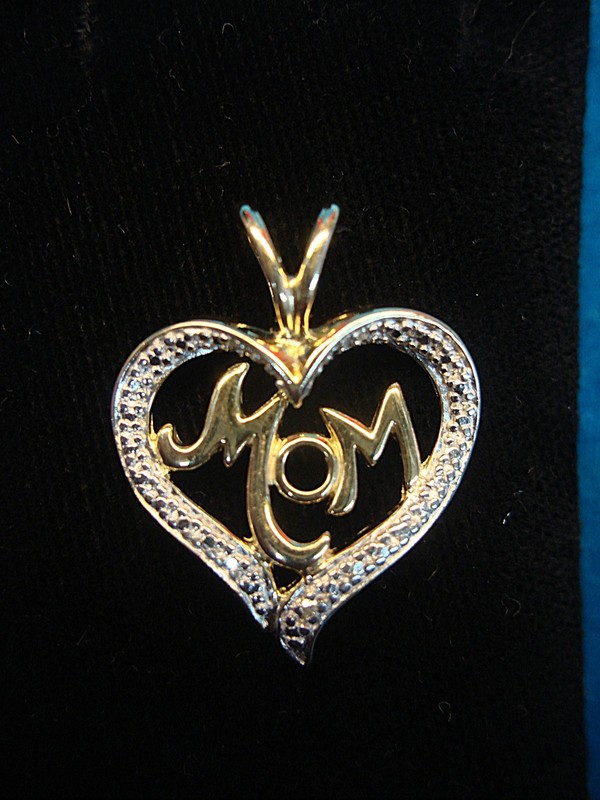 Sterling Silver & Gold Vermeil 'Mom' Heart Pendant