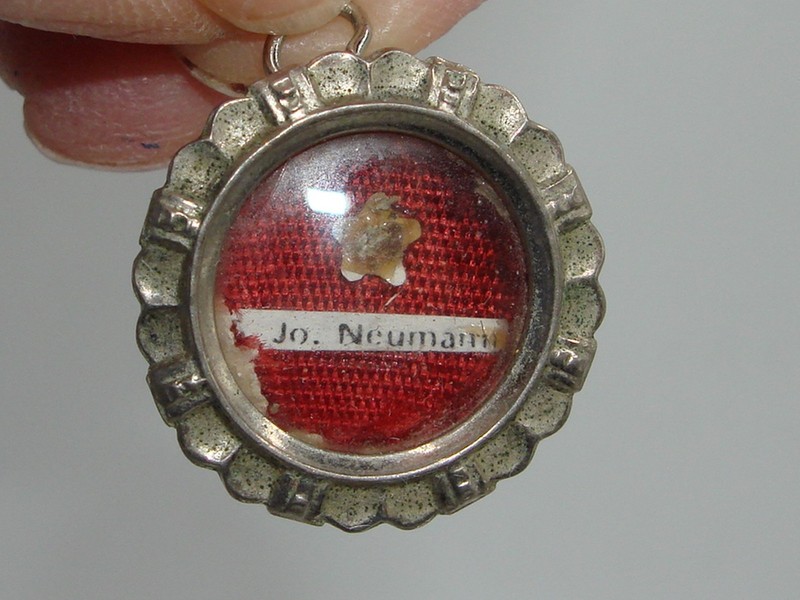 Vintage silver reliquary of Saint John Neumann, 4th Bishop of Philadelphia