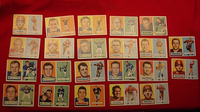 Vintage 1957 Topps Football Cards - Set of 22 Unique Players