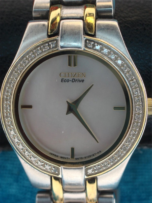 Citizen Eco-Drive Ladies Watch G670 with MOP Dial and Diamonds