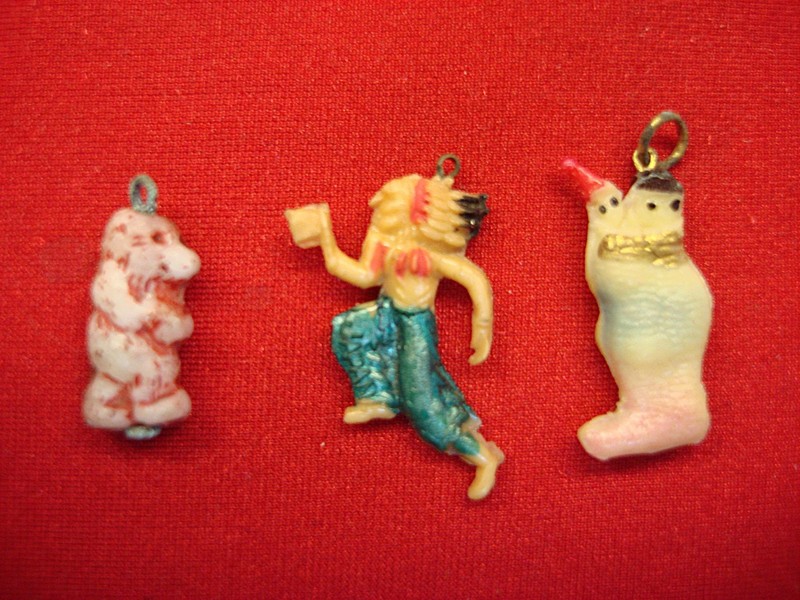 Set of three vintage 1940s Cracker Jacks celluloid figures