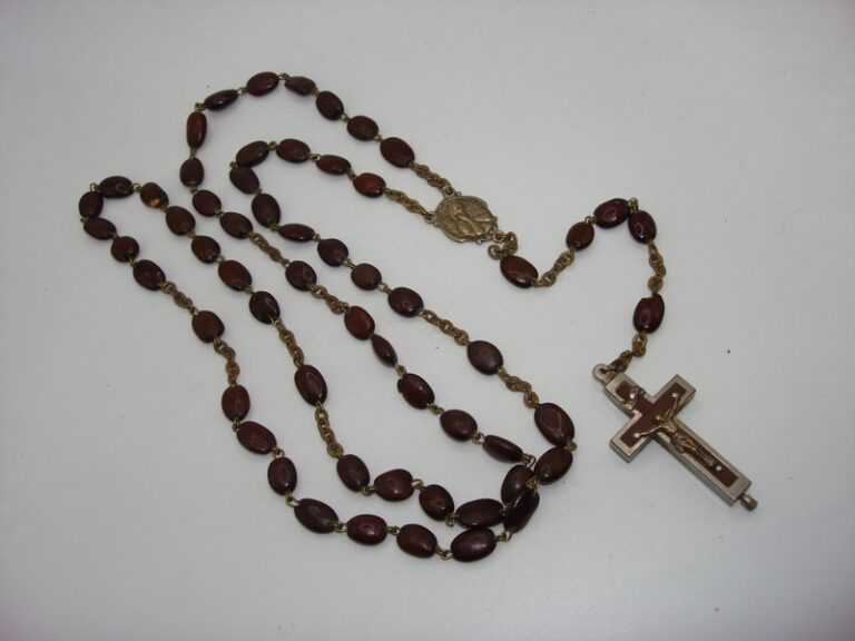 Antique Italian Priests Crucifix Rosary with Saints Relics & Terra Catacumbarum