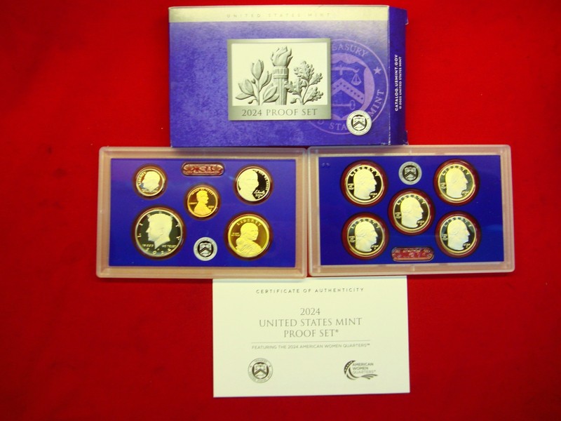 2024 U.S. 10 PC Clad Proof Set with American Women Quarters and Box