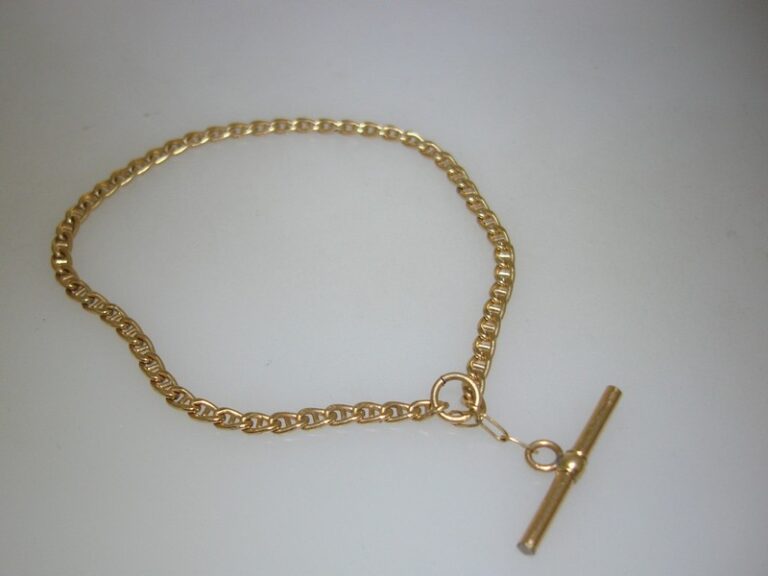 Vintage Krementz gold-filled watch chain, 1950s-60s, T-bar clasp