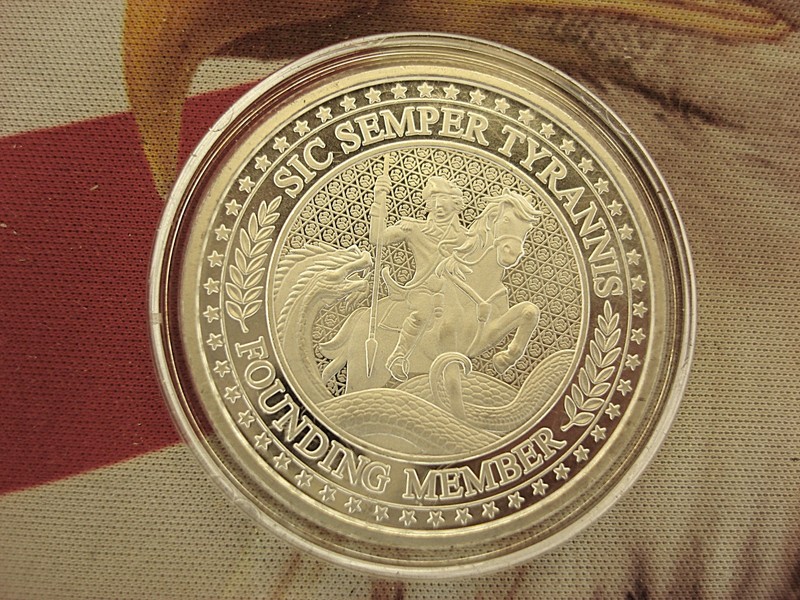 INFOWARS Silver Round - 1 oz .999 Fine Silver, SIC SEMPER TYRANNIS Motto