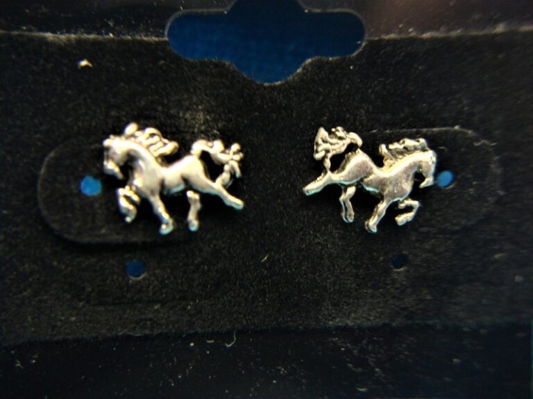Sterling Silver Horse Stud Earrings