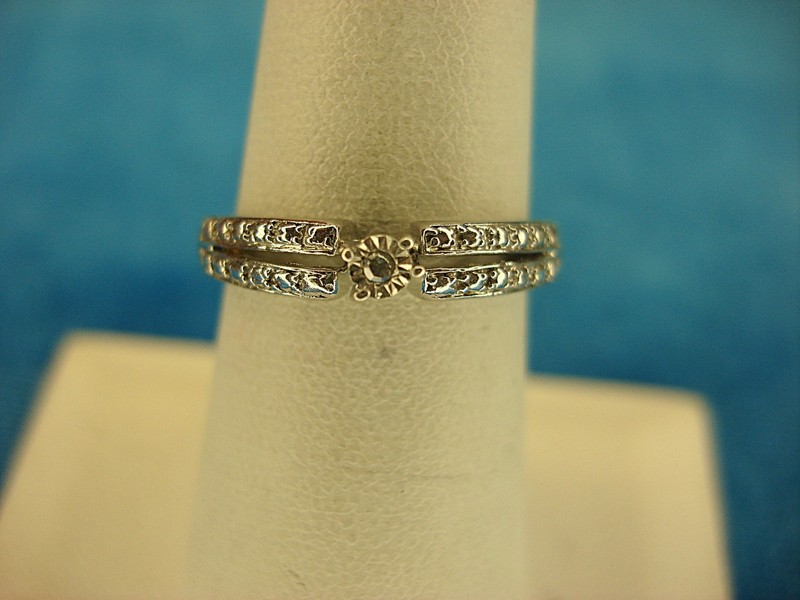 Sterling silver diamond ring, size 7