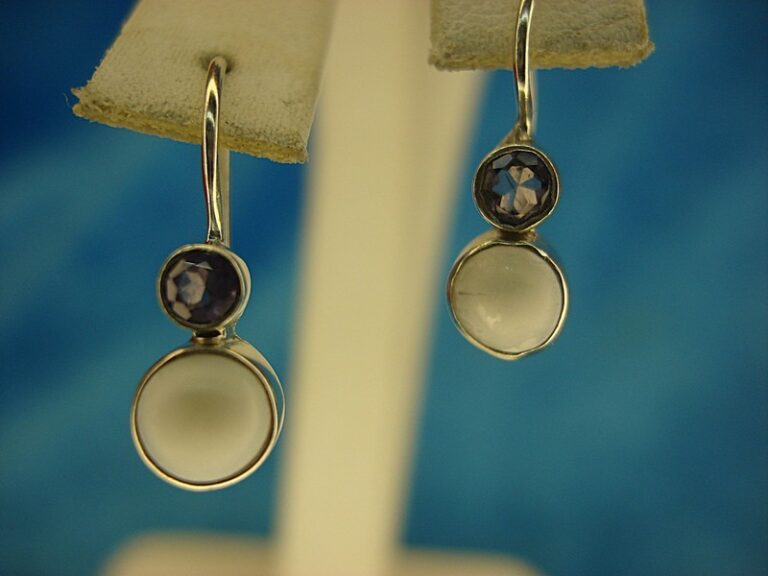 Sterling Silver Amethyst & Pearl Earrings