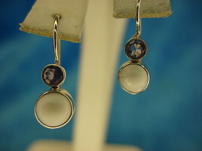 Sterling Silver Amethyst & Pearl Earrings