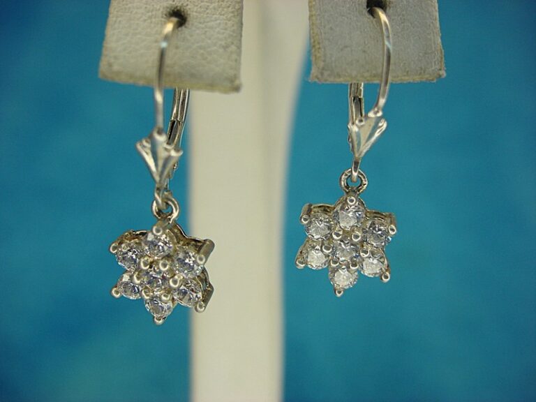 Sparkling sterling silver dangle earrings with cubic zirconia stones