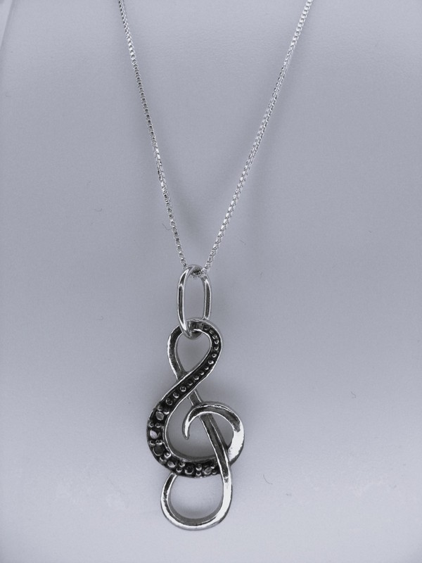 Sterling Silver Treble Clef Necklace
