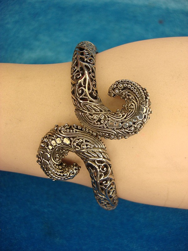 Sterling Silver Sarda Filigree Clampa Bracelet