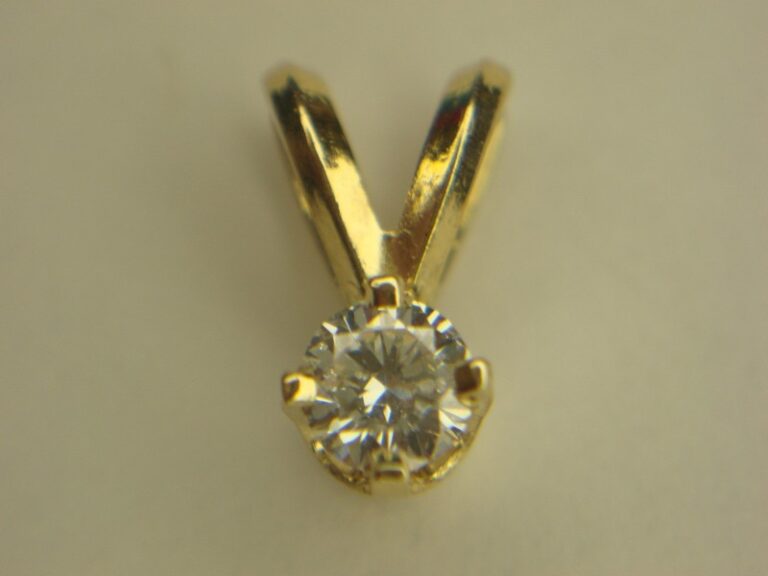 14K Yellow Gold Diamond Pendant