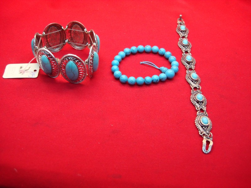 Vintage Southwestern Style Bracelet Lot (3pcs) - Sizes 6 1/2, 6, & 7 1/2