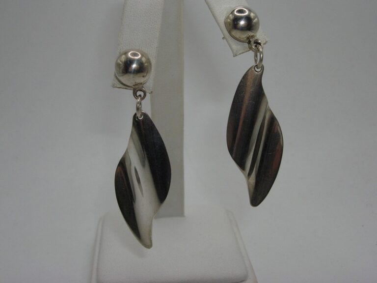 Vintage Mid-Century Taxco Sterling Silver Wave Earrings