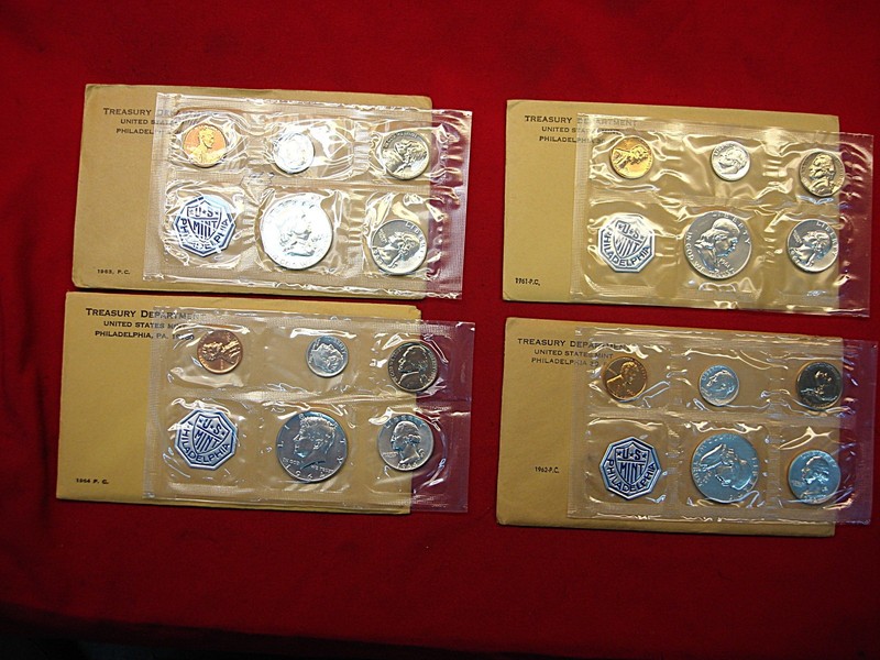 Vintage 1961-1964 US Proof Sets - Silver Coin Collection with Envelopes