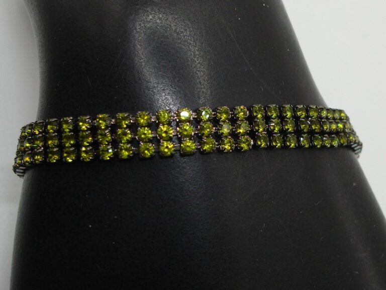 Vintage Givenchy lime green rhinestone bracelet