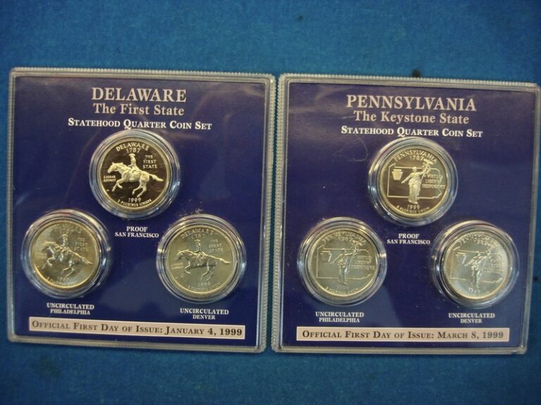 1999 Delaware & Pennsylvania State Quarters Proof Set (P, D, S)