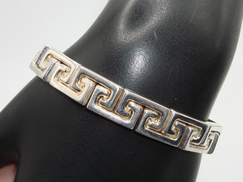 Milor Italy Sterling Silver Green Key Bracelet - 7