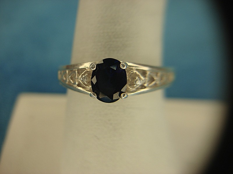 Sterling Silver Topaz & Diamond Ring