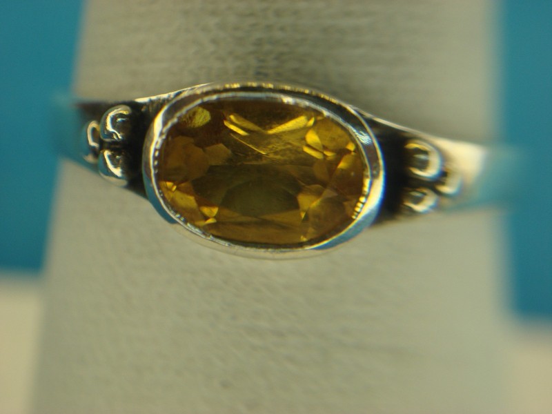 Sterling silver amethyst ring, size 7 3/4