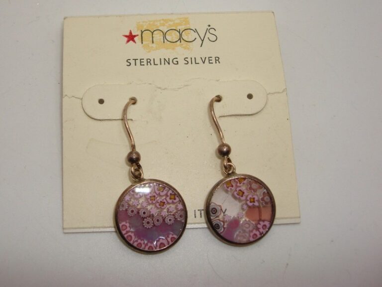 Vintage Millie Fiore sterling silver earrings, hallmarked '925 ITALY', new old stock from Macy's
