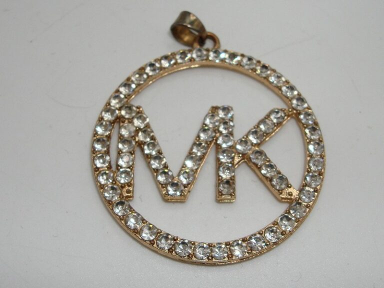 Vintage Michael Kors Gold-Tone Pave Logo Pendant