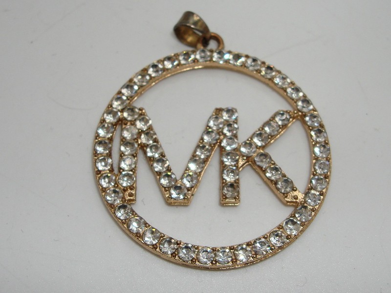 Vintage Michael Kors Gold-Tone Pave Logo Pendant