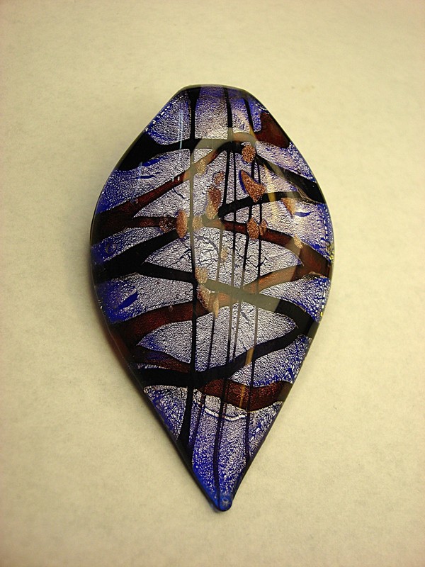 Murano Glass Leaf Pendant Necklace